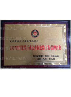 2017四川服装行业优秀品牌企业